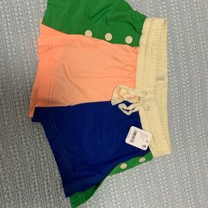 FP Movement by Free People Colorblock Athletic Shorts - Green, Peach, Blue